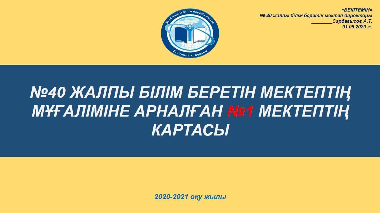 №40 ЖАЛПЫ БІЛІМ БЕРЕТІН МЕКТЕПТІҢ  МҰҒАЛІМІНЕ АРНАЛҒАН №1 МЕКТЕПТІҢ  КАРТАСЫ