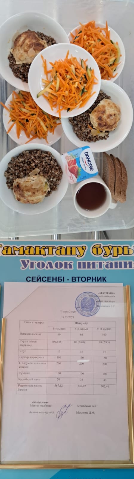 1 күндік ас мәзірі III апта 2 күн