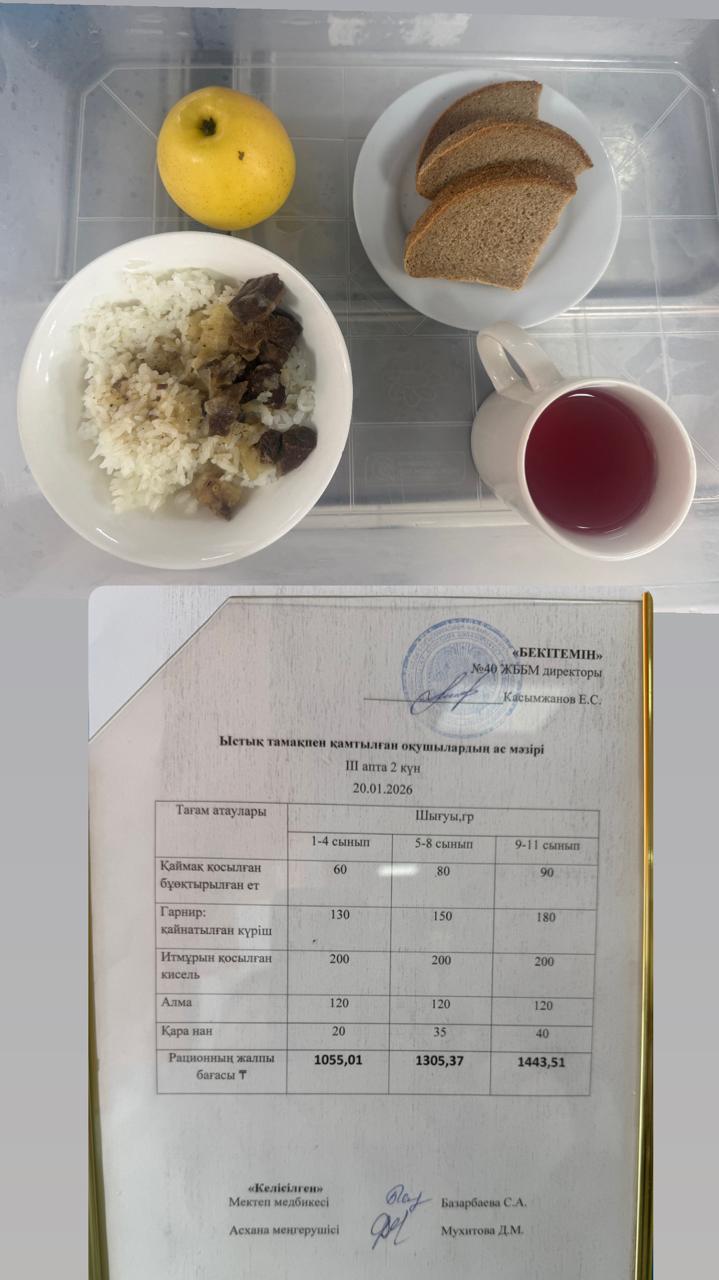 1күндік ас мәзірі III апта 2 күн