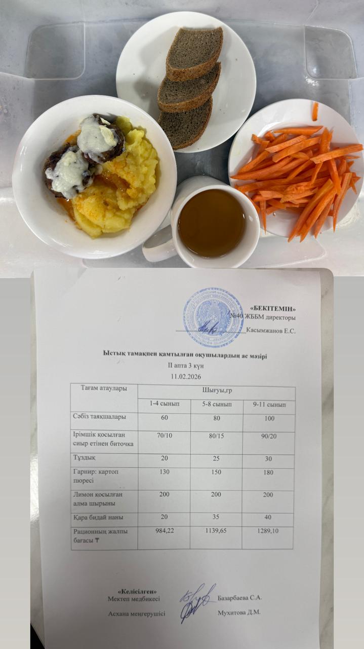 1 КҮНДІК АС МӘЗІРІ II АПТА 3 КҮН